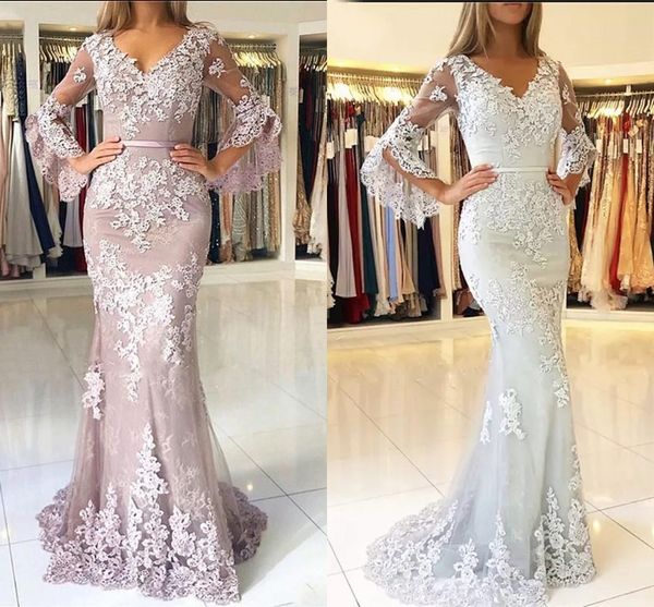 2019 vintage new long sleeves evening dresses tulle mermaid floor length lace appliqued prom gowns v neck custom made silver evening gowns, Black;red
2019 vintage new long sleeves evening dresses tulle mermaid floor length lace appliqued prom gowns v neck custom made silver evening gowns, Black;red