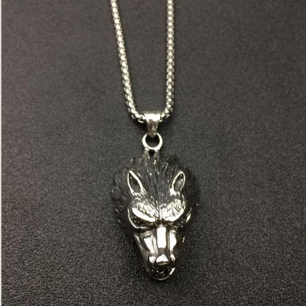 european and american personality domineering wolf head pendant necklace men's fashion 100 sets decorative sweater chain titanium steel, Silver
european and american personality domineering wolf head pendant necklace men's fashion 100 sets decorative sweater chain titanium steel, Silver