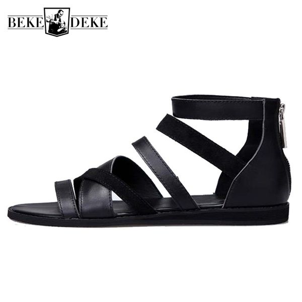 men summer shoes 2019 british high 100% real leather casual breathable beach gladiator sandals open toe sandalias hombre, Black
men summer shoes 2019 british high 100% real leather casual breathable beach gladiator sandals open toe sandalias hombre, Black