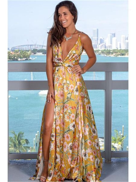 women deep v-neck split summer casual shirts womens floral beach dressees clothing party dress backless long dresses, Black;gray
women deep v-neck split summer casual shirts womens floral beach dressees clothing party dress backless long dresses, Black;gray