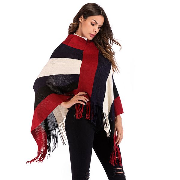 sovalro autumn wool women sweaters stripe tassels fashion knitwear pullovers female outwear korean style cape poncho, White;black
sovalro autumn wool women sweaters stripe tassels fashion knitwear pullovers female outwear korean style cape poncho, White;black