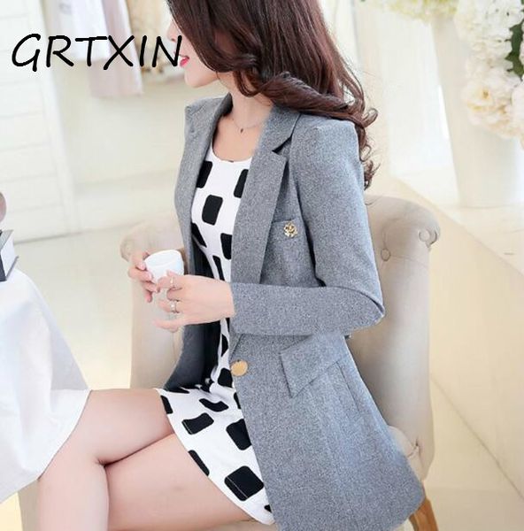button long women blazers 2019 spring autumn long sleeve jackets and coats slim solid suits female outerwear, White;black
button long women blazers 2019 spring autumn long sleeve jackets and coats slim solid suits female outerwear, White;black