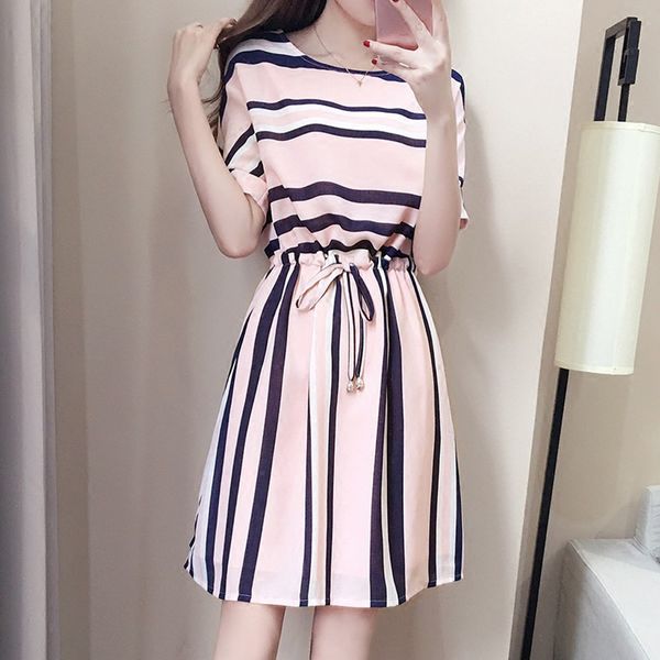 women's casual stripe crew neck knee length short sleeve spring dress bodycon formal dress women elegant slim office#g30, Black;gray
women's casual stripe crew neck knee length short sleeve spring dress bodycon formal dress women elegant slim office#g30, Black;gray