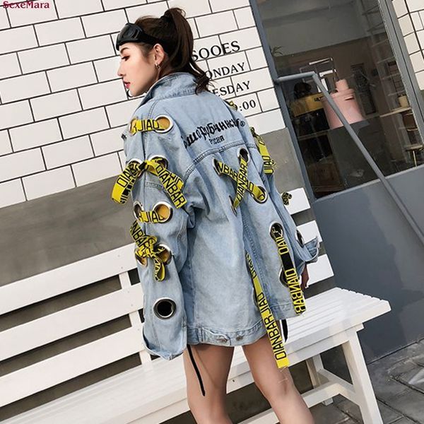 jacket women 2019 autumn fashion the new loose letter holes webbing cowboy denim coat, Black;brown
jacket women 2019 autumn fashion the new loose letter holes webbing cowboy denim coat, Black;brown