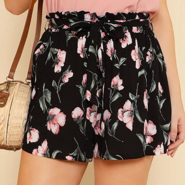 women's fashion casual plus size print high waist pleated stretch belt wide leg shorts 2.19, White;black
women's fashion casual plus size print high waist pleated stretch belt wide leg shorts 2.19, White;black
