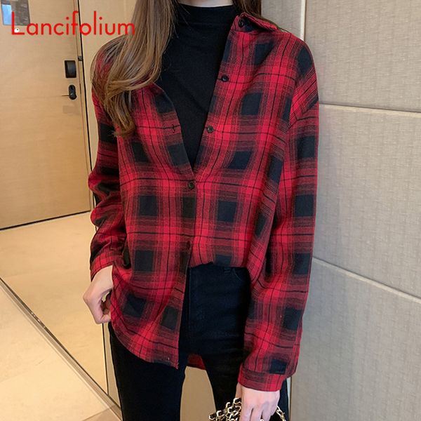 women's blouses & shirts oversized plaid blouse women 2021 spring autumn korean vintage plus size boyfriend cotton flannel shirt ladies, White
women's blouses & shirts oversized plaid blouse women 2021 spring autumn korean vintage plus size boyfriend cotton flannel shirt ladies, White