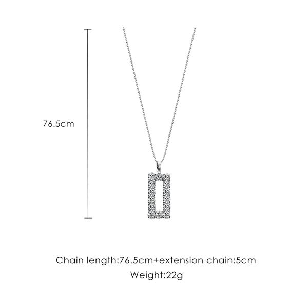 rectangular geometric necklace female simple retro literary hollow clavicle chain fashion temperament sweater chain female, Silver
rectangular geometric necklace female simple retro literary hollow clavicle chain fashion temperament sweater chain female, Silver