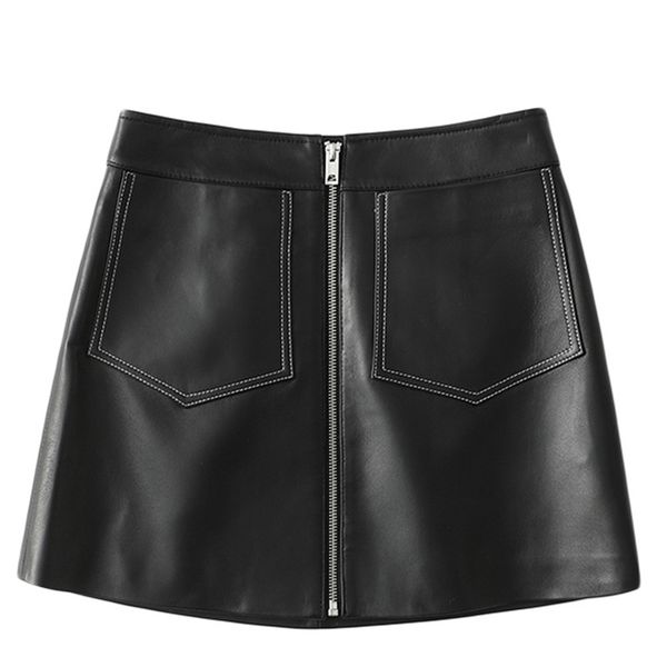 size s m l xl zipper genuine leather midi skirt for women female fashion sheepskin fur short skirts with pocket black
size s m l xl zipper genuine leather midi skirt for women female fashion sheepskin fur short skirts with pocket black