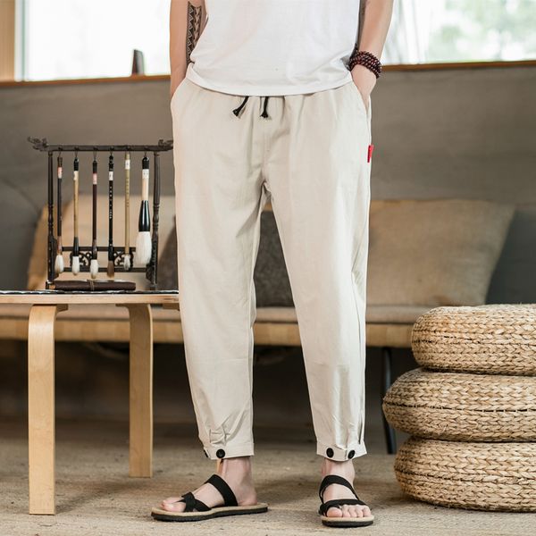 men pants japanese style casual cotton linen trouser man jogger pants chinese baggy, Black
men pants japanese style casual cotton linen trouser man jogger pants chinese baggy, Black