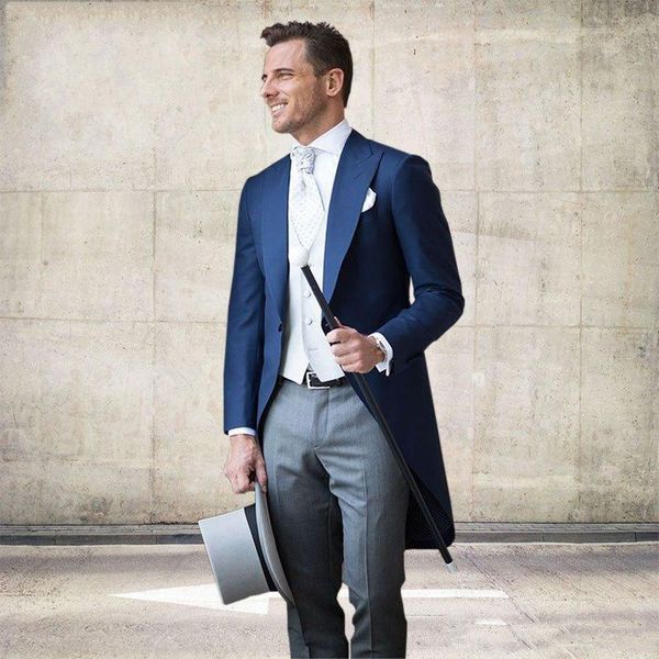 morning style one button navy blue groom tuxedos peak lapel groomsmen mens wedding business prom suits (jacket+pants+vest), Black;gray
morning style one button navy blue groom tuxedos peak lapel groomsmen mens wedding business prom suits (jacket+pants+vest), Black;gray
