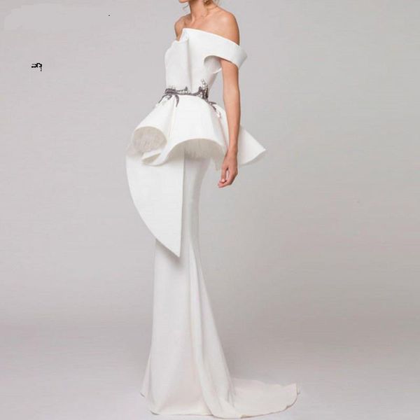 Elegant Formal Dress White Evening Dresses Satin Ruffles Beaded Saudi Arabic Mermaid Evening pageant Gown Long abendkleider, Gray
Elegant Formal Dress White Evening Dresses Satin Ruffles Beaded Saudi Arabic Mermaid Evening pageant Gown Long abendkleider, Gray