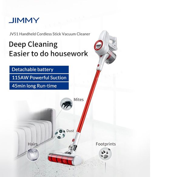 xiaomi jimmy jv51 handheld cordless stick vacuum cleaner portable wireless cyclone filter 115aw suction mi carpet dust collector home
xiaomi jimmy jv51 handheld cordless stick vacuum cleaner portable wireless cyclone filter 115aw suction mi carpet dust collector home