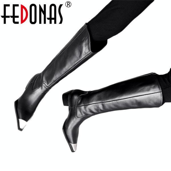fedonas brand punk knee high boots for women metal toe party night club shoes woman high motorcycle boots long warm shoes, Black
fedonas brand punk knee high boots for women metal toe party night club shoes woman high motorcycle boots long warm shoes, Black