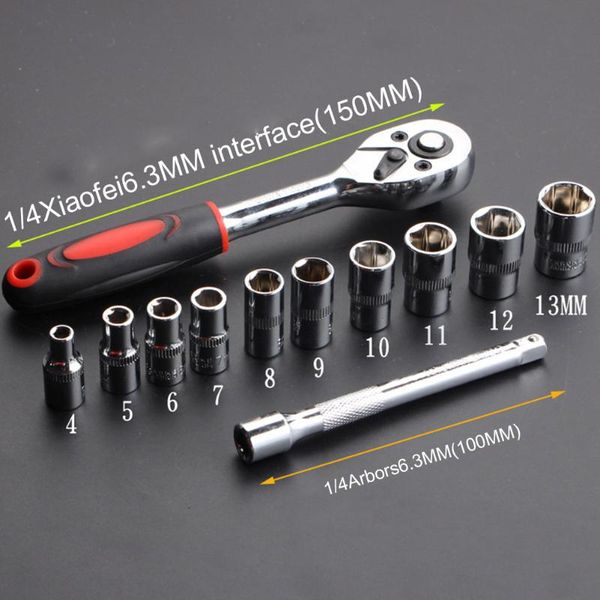 12pcs 1/4-inch car repair socket set wrench kit tool ratchet set torque wrench combination bit nds66
12pcs 1/4-inch car repair socket set wrench kit tool ratchet set torque wrench combination bit nds66