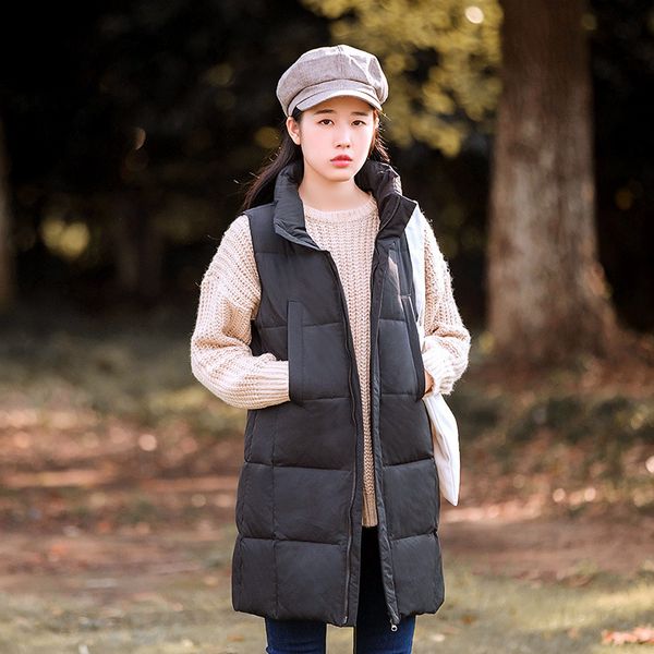 2019 autumn and winter new style white duck down vest women's mid-length korean-style slim fit versatile artistic sleeveless ves, Black;white
2019 autumn and winter new style white duck down vest women's mid-length korean-style slim fit versatile artistic sleeveless ves, Black;white