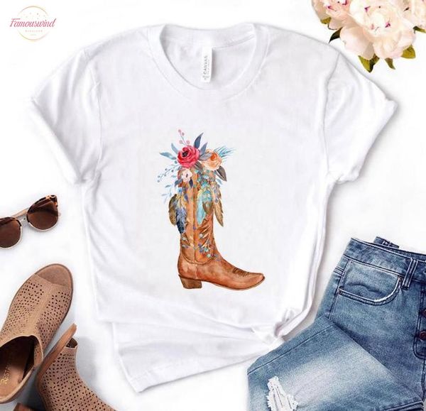 cowgirl boots flowers print women tshirt cotton casual funny t shirt gift for lady yong girl tee pm 68, White
cowgirl boots flowers print women tshirt cotton casual funny t shirt gift for lady yong girl tee pm 68, White
