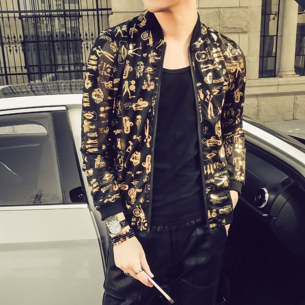 stylish print jacket men fashion summer new slim fit thin bomber jackets long sleeve night club gold singer costume 5xl-m, Black;brown
stylish print jacket men fashion summer new slim fit thin bomber jackets long sleeve night club gold singer costume 5xl-m, Black;brown