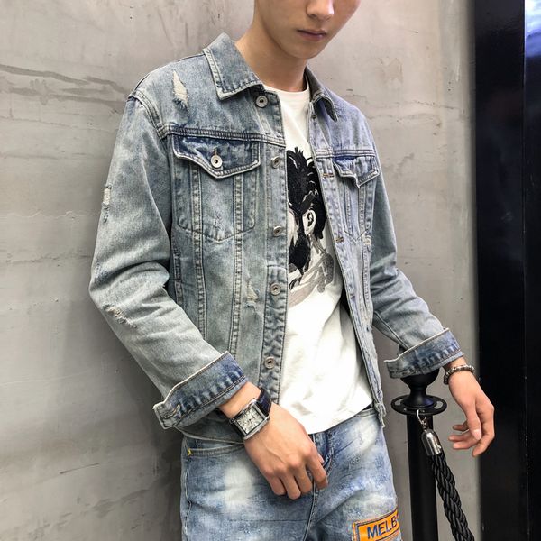 mens patchwork rivet embroidered style fashion outerwear hole denim jackets coats streetwear lion male punk new euxru, Black
mens patchwork rivet embroidered style fashion outerwear hole denim jackets coats streetwear lion male punk new euxru, Black