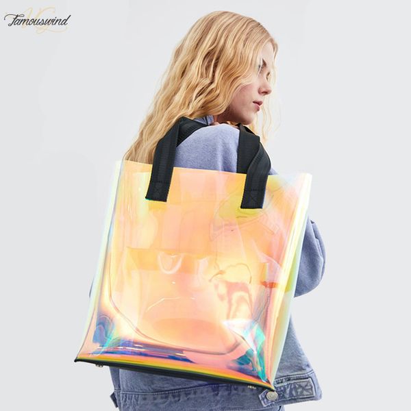 2020 spring and summer new plain transparent rainbow shoulder bag tote large capacity bag drop shipping
2020 spring and summer new plain transparent rainbow shoulder bag tote large capacity bag drop shipping