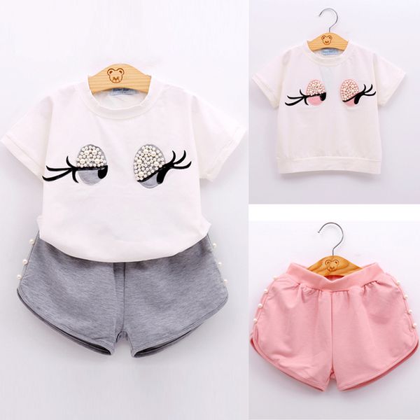 2 colors summer t-shirt + shorts 2 piece sets kids clothes short sleeve cartoon t-shirt solid shorts kids designer clothes girls dhl jy146, White
2 colors summer t-shirt + shorts 2 piece sets kids clothes short sleeve cartoon t-shirt solid shorts kids designer clothes girls dhl jy146, White