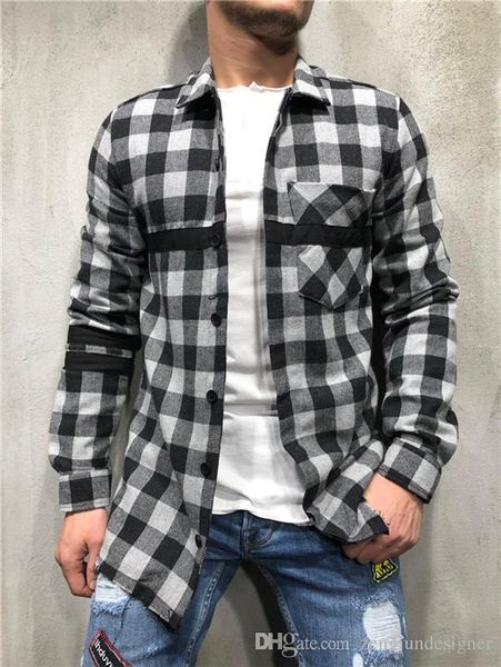 mens autumn casual shirts long sleeve plaid print turn down collar homme clothing fashion style apparel, White;black
mens autumn casual shirts long sleeve plaid print turn down collar homme clothing fashion style apparel, White;black