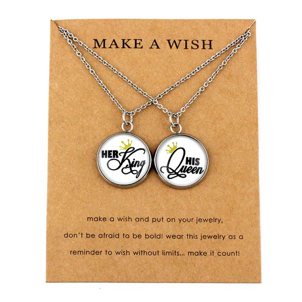 a set her king his queen crown pendants necklaces 18mm glass dome cabochon women men girls boys lover's jewelry gift, Silver
a set her king his queen crown pendants necklaces 18mm glass dome cabochon women men girls boys lover's jewelry gift, Silver