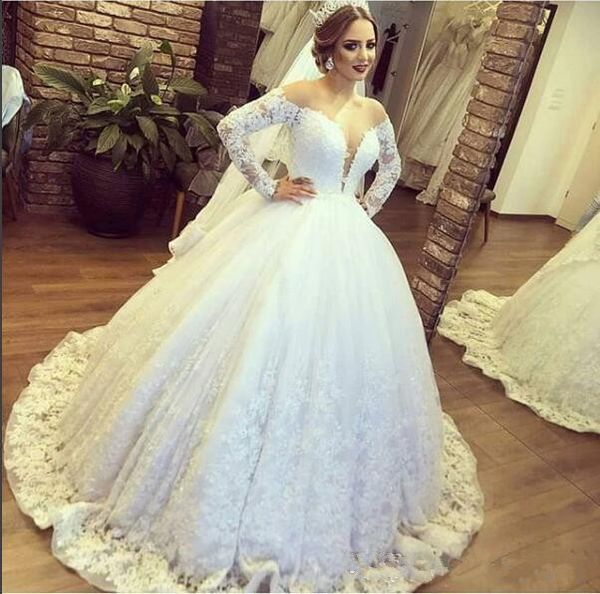 long sleeves lace appliques wedding dresses 2020 modest bridal gowns luxurious formal long vestidos de marriage dubai sweet princess, White
long sleeves lace appliques wedding dresses 2020 modest bridal gowns luxurious formal long vestidos de marriage dubai sweet princess, White