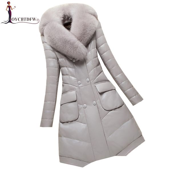women winter pu leather cotton coat mid long large size thicken parka 2018 new imitation fur collar leather outerwear xy415, Black
women winter pu leather cotton coat mid long large size thicken parka 2018 new imitation fur collar leather outerwear xy415, Black