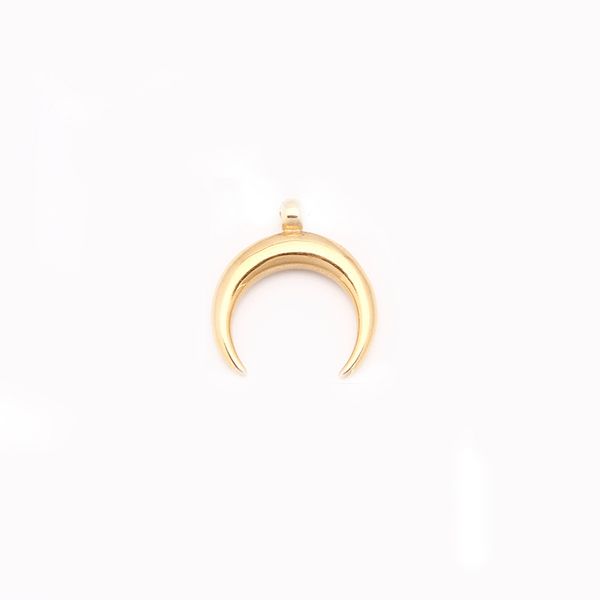 

100% stainless steel ox horn pendant necklace for women silver/gold crescent moon charm half moon pendant collier lune wholesale