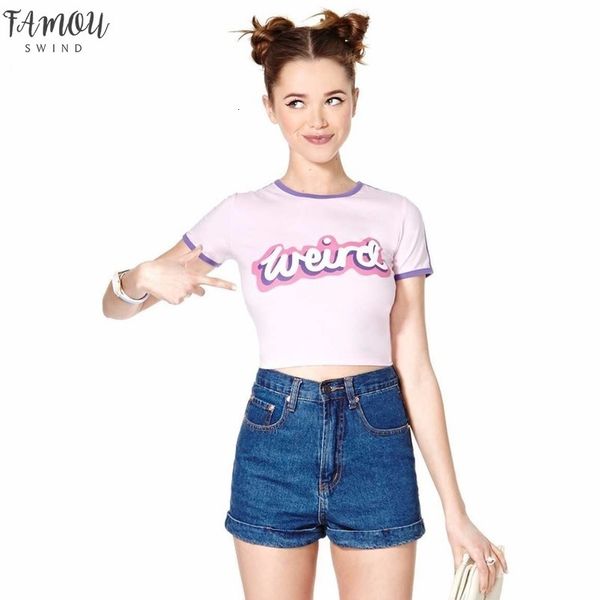 harajuku t shirt women fitness crop weird letter printe casual women t shirt plain loose crop, White
harajuku t shirt women fitness crop weird letter printe casual women t shirt plain loose crop, White