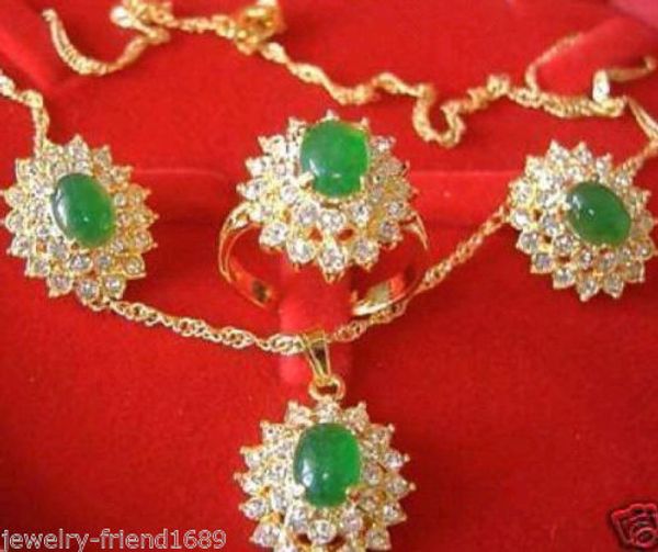 fine real new fashion cubic zirconia trendy jewelry 100%- green jade pendant earring ring set +chain, Black
fine real new fashion cubic zirconia trendy jewelry 100%- green jade pendant earring ring set +chain, Black