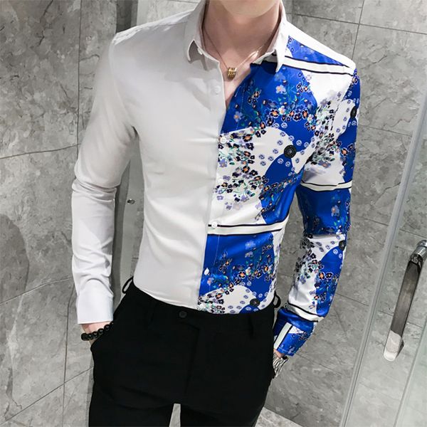 2019 new style fashion men's spring pure cotton long sleeve shirts/male slim fit lapel color matching casual shirts, White;black
2019 new style fashion men's spring pure cotton long sleeve shirts/male slim fit lapel color matching casual shirts, White;black