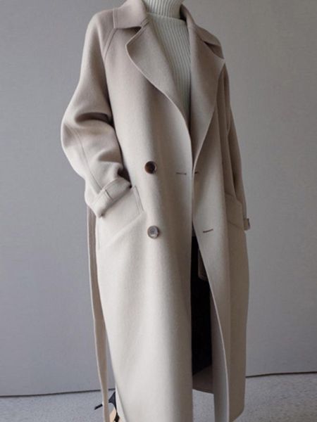 2019 winter coat women wide lapel belt pocket wool blend coat oversize long trench outwear wool women, Black
2019 winter coat women wide lapel belt pocket wool blend coat oversize long trench outwear wool women, Black