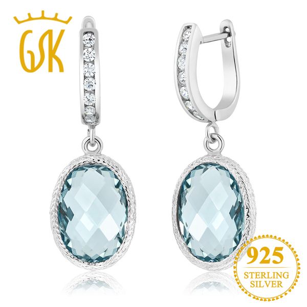 gemstoneking 925 sterling silver fine earrings for women stunning oval checkerboard simulated aquamarine drop earrings, Golden;silver
gemstoneking 925 sterling silver fine earrings for women stunning oval checkerboard simulated aquamarine drop earrings, Golden;silver