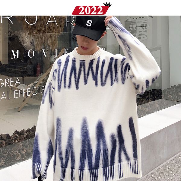 men korean fashions sweaters pullovers 2019 mens streetwear fashions oversized knitted sweater autumn oversized, White;black
men korean fashions sweaters pullovers 2019 mens streetwear fashions oversized knitted sweater autumn oversized, White;black