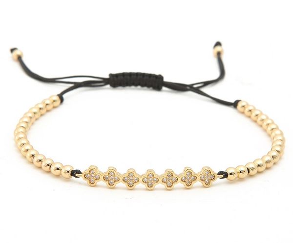 gold silver micro pave cz cubic zirconia rope adjusted copper beads bracelet cuj64 clover charm braided bangles women, Black
gold silver micro pave cz cubic zirconia rope adjusted copper beads bracelet cuj64 clover charm braided bangles women, Black