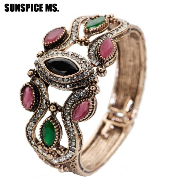 sunspice ms retro vintage turkish women charm bangle bracelet antique gold color broadside cuff boho ethnic wedding jewerly gift, Black
sunspice ms retro vintage turkish women charm bangle bracelet antique gold color broadside cuff boho ethnic wedding jewerly gift, Black