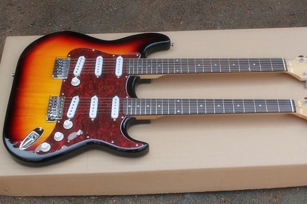 wholesale 12+6 strings sunburst double neck electric guitar with red pearl pickguard,3s pickups,offering customized services
wholesale 12+6 strings sunburst double neck electric guitar with red pearl pickguard,3s pickups,offering customized services