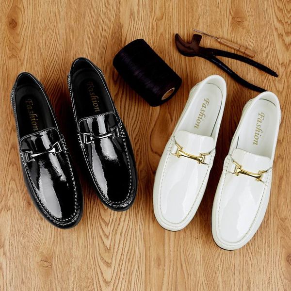 selling fashion men white loafer shoes luxury patent leather slip on trending driving shoes for man breathable 37-45, Black
selling fashion men white loafer shoes luxury patent leather slip on trending driving shoes for man breathable 37-45, Black