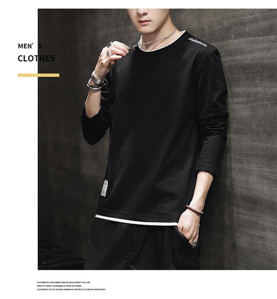 cotton designer mens t shirts long sleeved crew neck male clothing summer casual fashion mens shirts, White;black
cotton designer mens t shirts long sleeved crew neck male clothing summer casual fashion mens shirts, White;black