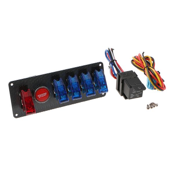 auto engine ignition switch 6 in 1 panel carbon fiber integrated start panel switch- only for racing cars
auto engine ignition switch 6 in 1 panel carbon fiber integrated start panel switch- only for racing cars