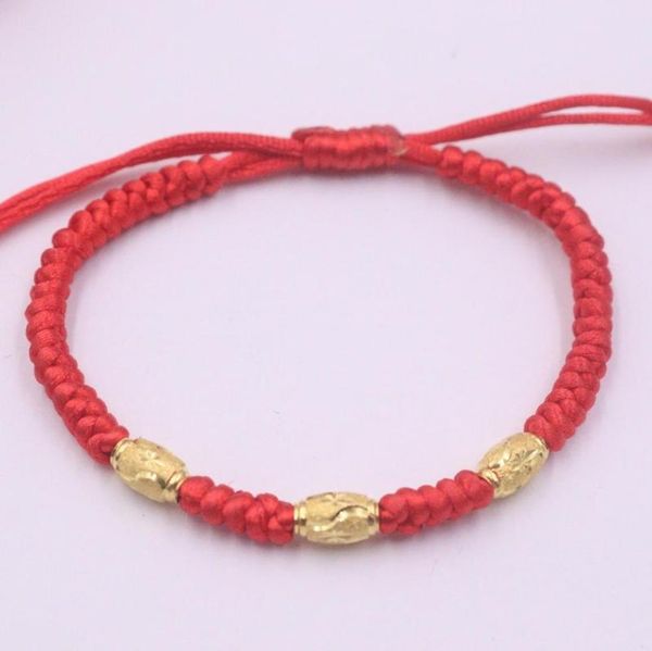 real 24k yellow gold carved shiny bead red braided bracelet - gift for women girl baby lucky, Golden;silver
real 24k yellow gold carved shiny bead red braided bracelet - gift for women girl baby lucky, Golden;silver