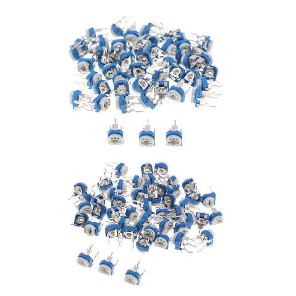 100pcs variable resistor trimmer potentiometer assorted kit 1/10 watt 20k + 50k ohm (50pcs for each value
100pcs variable resistor trimmer potentiometer assorted kit 1/10 watt 20k + 50k ohm (50pcs for each value