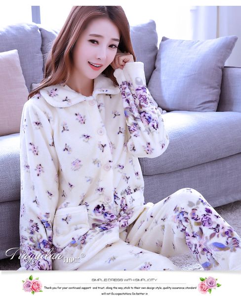 ladies winter pajamas long sleeves female thickened flannel sleepwear loose coral coral homewear women's warm nightwear d-2109, Blue;gray
ladies winter pajamas long sleeves female thickened flannel sleepwear loose coral coral homewear women's warm nightwear d-2109, Blue;gray