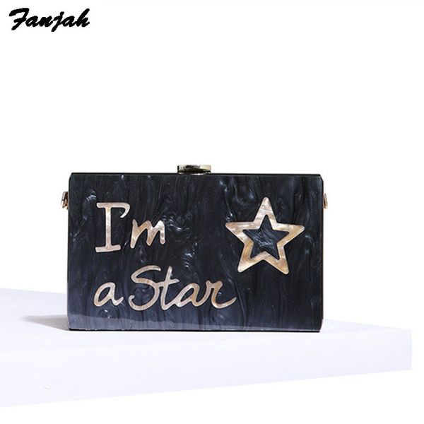 marbling pearl black with i'm a star letter on surface women evening acrylic box clutches bag wedding party handbags purse
marbling pearl black with i'm a star letter on surface women evening acrylic box clutches bag wedding party handbags purse