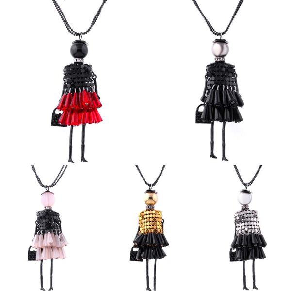 2020 new style sweater chain women's long multi-color cute cartoon crystal sequin little girl figurine necklace pendant, Black
2020 new style sweater chain women's long multi-color cute cartoon crystal sequin little girl figurine necklace pendant, Black