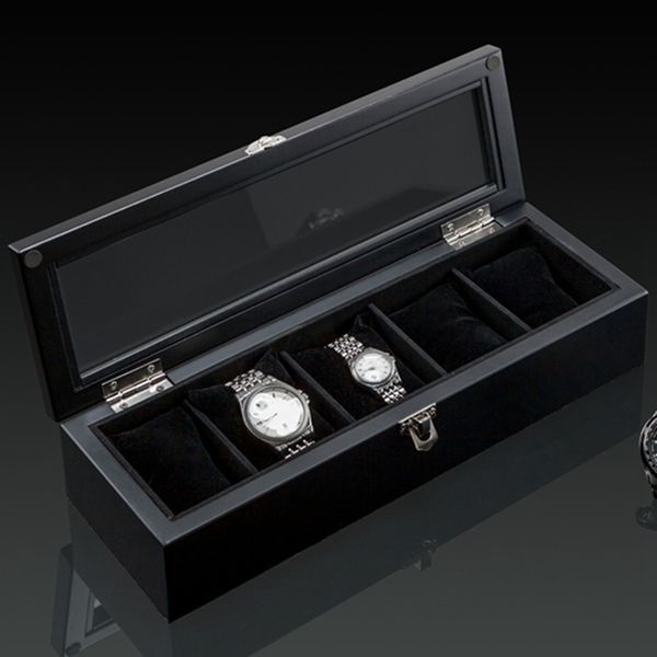 5 slots wooden watch display case wood watch storage box with lock fashion wooden gift jewelry cases, Black;blue
5 slots wooden watch display case wood watch storage box with lock fashion wooden gift jewelry cases, Black;blue