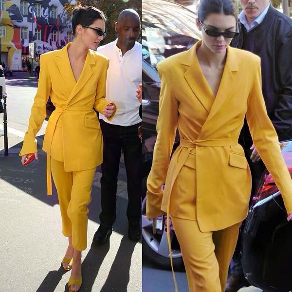 yellow long sleeve 2 pieces full length with pants winter thick celebrity women's suits party sets, White
yellow long sleeve 2 pieces full length with pants winter thick celebrity women's suits party sets, White