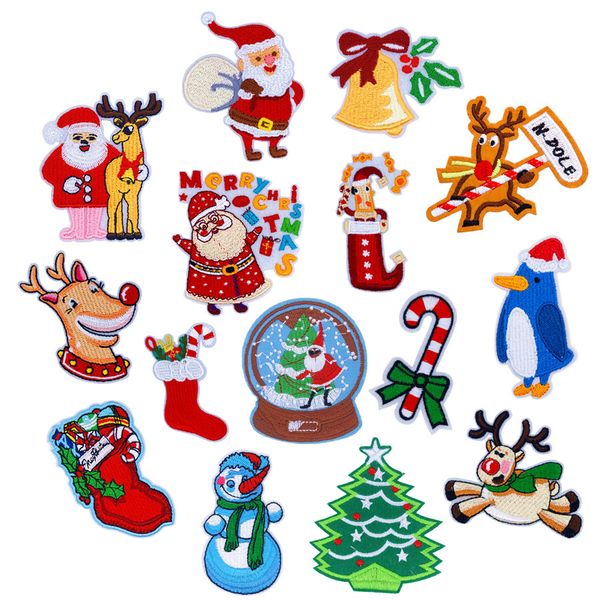 

embroidery patches for christmas party snowman bell iron sewing notions diy decoration, Black