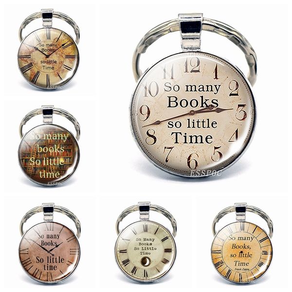 " so many books so little time " glass cabochon keychain metal keyring gift for student, Silver
" so many books so little time " glass cabochon keychain metal keyring gift for student, Silver